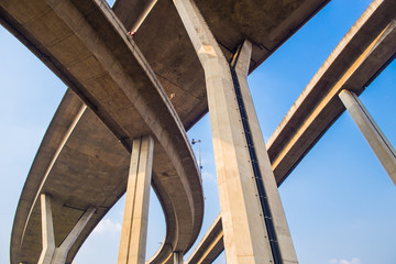 Concrete highway overpass Bhumibol Bridge in Thailand © themorningglory