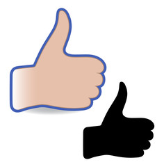 Like social networks thumb up hand sign button