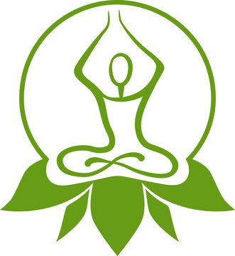 Green yoga symbol