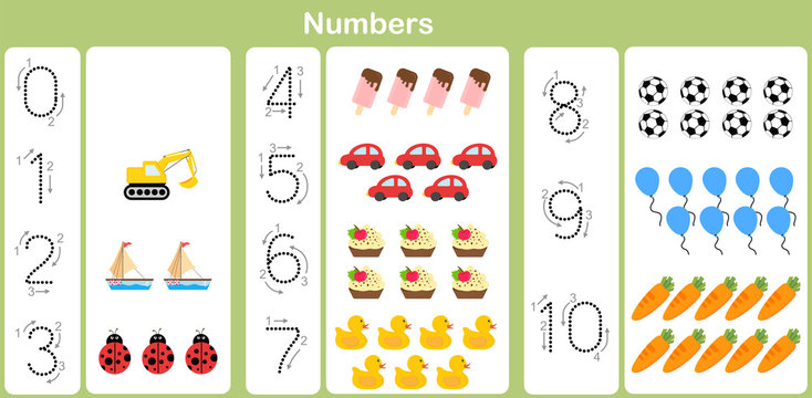 counting and writing numbers to 10 for kids