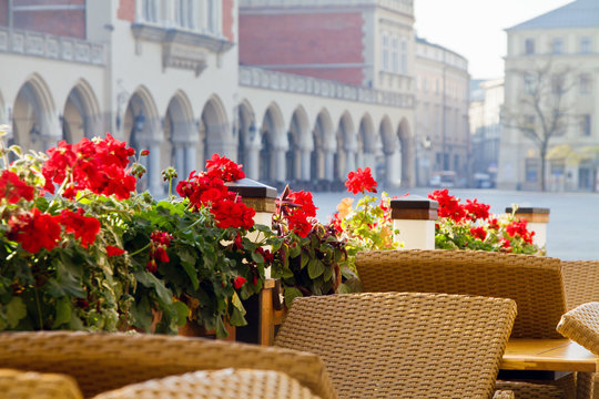 Town market cafe in Cracow