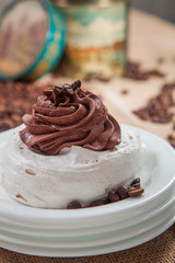 Meringue with coffee cream