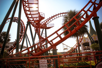 BANGKOK,THAILAND 2013 MARCH 30 Roller Coaster Track at Dream