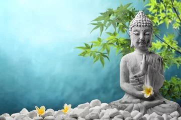 Foto auf Glas Buddha in Meditation © Li Ding