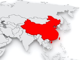 Map of worlds. China.