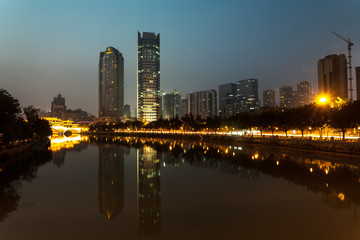 Fototapeta na wymiar China Chengdu city building