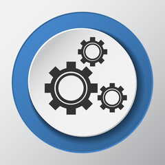 settings paper icon with shadow