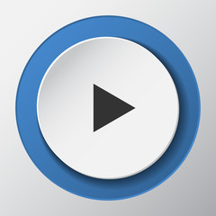 media play paper icon with shadow