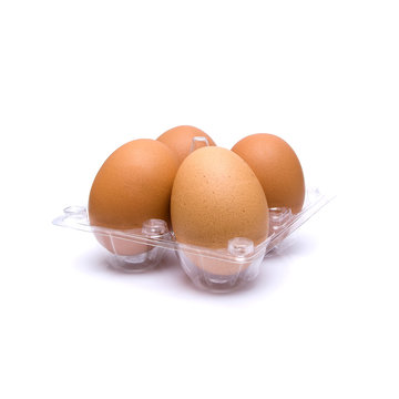 Pack of four brown eggs