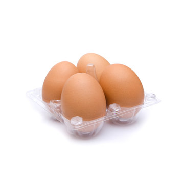 Pack of four brown eggs