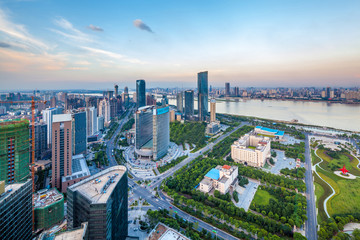 Obraz premium Bird's eye view of the scene of major cities.