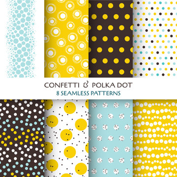 8 Seamless Patterns - Confetti and Polka Dot - texture