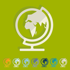 Flat design: globe