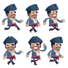 set of pirate character in different poses