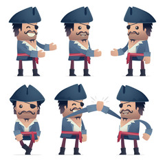 set of pirate character in different poses