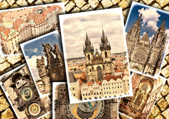 Collage of beautiful Prague.
