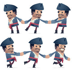 set of pirate character in different poses