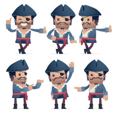 set of pirate character in different poses
