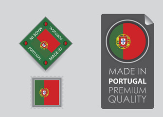Made in Portugal seal, Portuguese Flag (vector Art)
