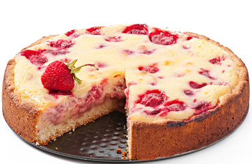French pie (quiche) with strawberries