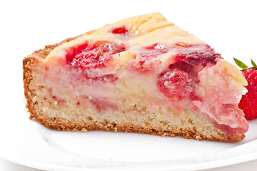 French pie (quiche) with strawberries