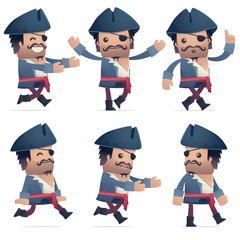 set of pirate character in different poses