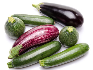Composition with eggplants and zucchini