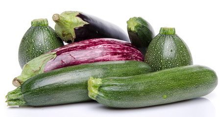 Composition with eggplants and zucchini