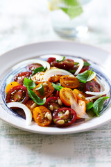 Colorful Cherry Tomato Salad wth Pine Nuts and Herbs