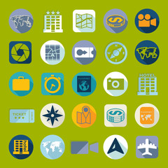 Set of summer tourism icons