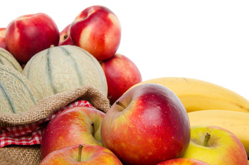 Composition of melons, nectarines, apples and bananas