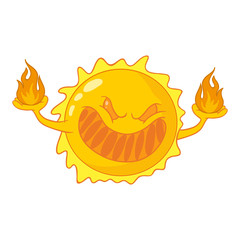 Evil cartoon sun