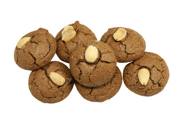 Freshly bakes Chocolate Amaretti Cookies, isolated