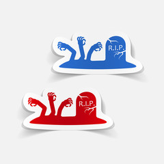 realistic design element: tombstone