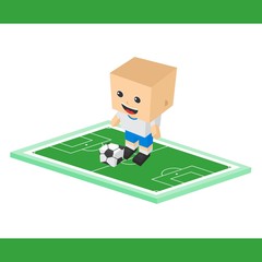 Fototapeta premium soccer cartoon boy