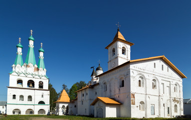 Fototapeta na wymiar Church of the Protection of the Theotokos with refectory of Svir