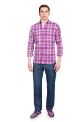 Man in fashion look isolated on white