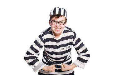 Funny prison inmate in concept