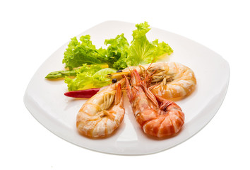 Boiled king prawns