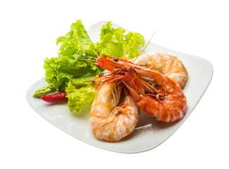 Boiled king prawns