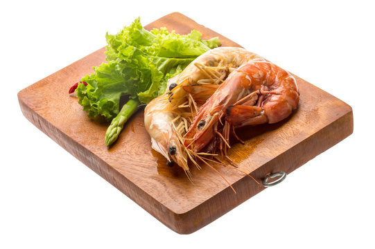 Boiled king prawns