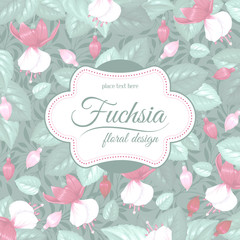 Retro flower card- fuchsia