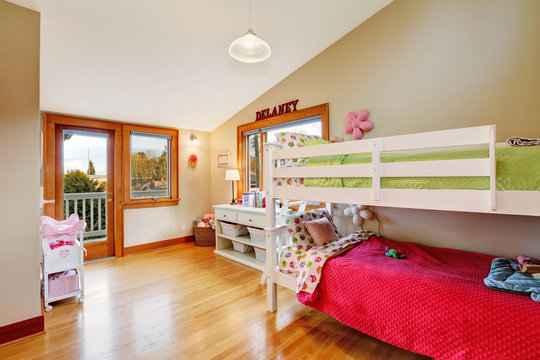 Bright Kids Room With Loft Bed