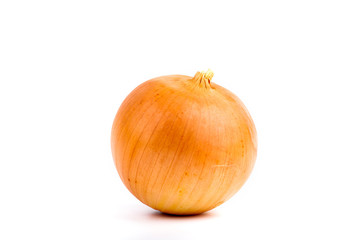 Ripe onion on a white background