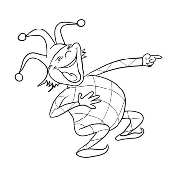 recommend clip art: Cartoon jester. Vector clip art illustration.