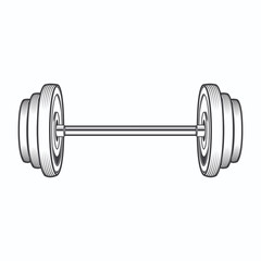 Dumbbell isolated on white background. Fitness symbol.