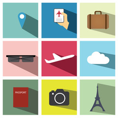 travel icon set illustration eps10