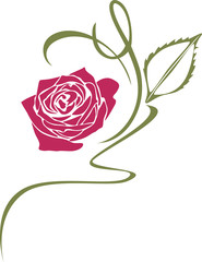 Ornamental element with stylized rose
