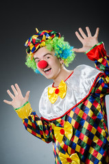 Funny clown in humor concept
