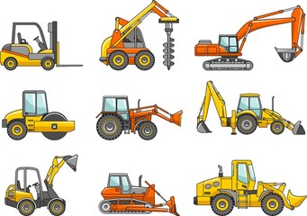 Detailed illustration of heavy equipment and machinery